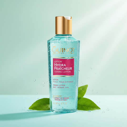 LOTION HYDRA FRAÎCHEUR  Toutes peaux  200ml Guinot Clinique Esthétique Annie Bélanger