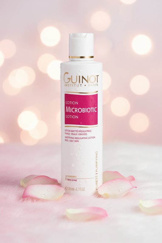 LOTION MICROBIOTIC MATIFIANTE  Peaux grasses 200ml Guinot Clinique Esthétique Annie Bélanger